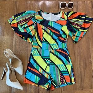 Wild Thoughts Romper Tribal Print